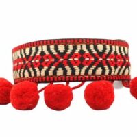 Handmade Dog Collar with Mexican Native Embroidery