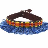 Handmade dog collar with Mexican Native Embroidery