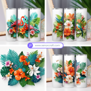 3D Floral Stencils for Tumblers