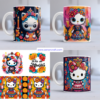 Plantillas de Hello Kitty hallowen para tazas