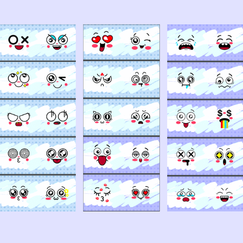 Kawai emoji templates for mugs 1