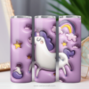 Unicornios y ovejas infladas 3d para tumblers