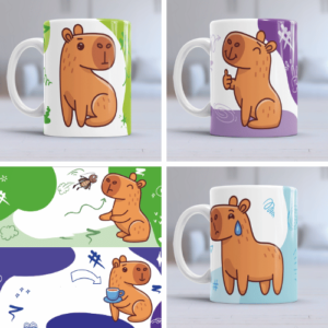 Plantillas de capibaras para tazas